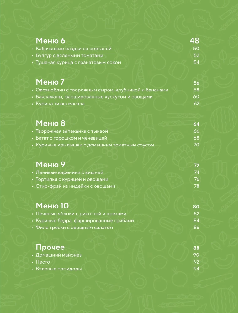 PP menu for a week. More than 30 recipes