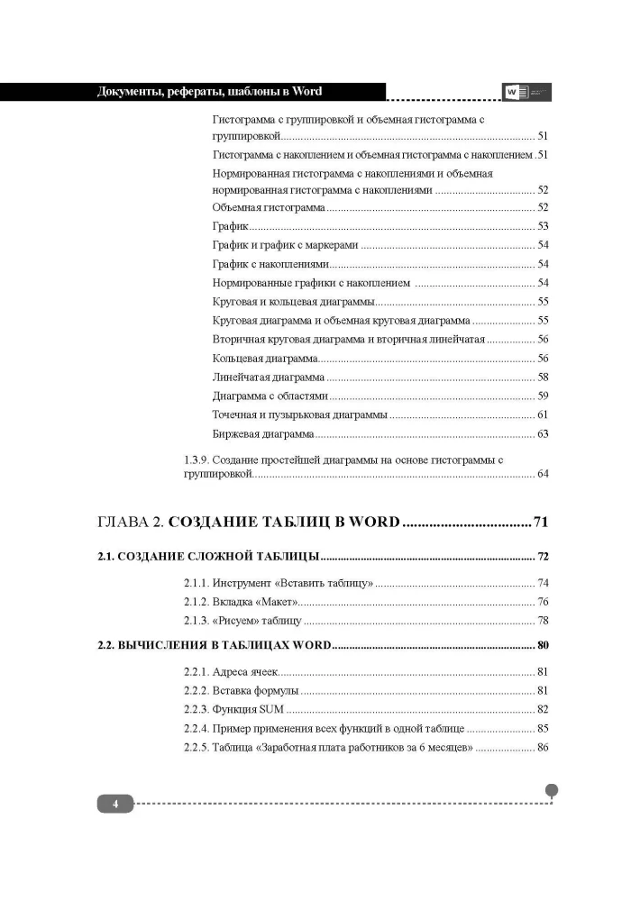 Documents, abstracts, templates in WORD. Step-by-step examples. Practical guide