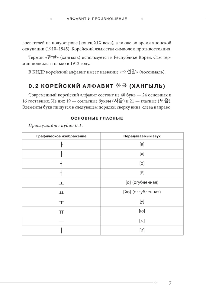 Selbstlernbuch der koreanischen Sprache von der Schule SAN. Grundstufe GYP 1-2