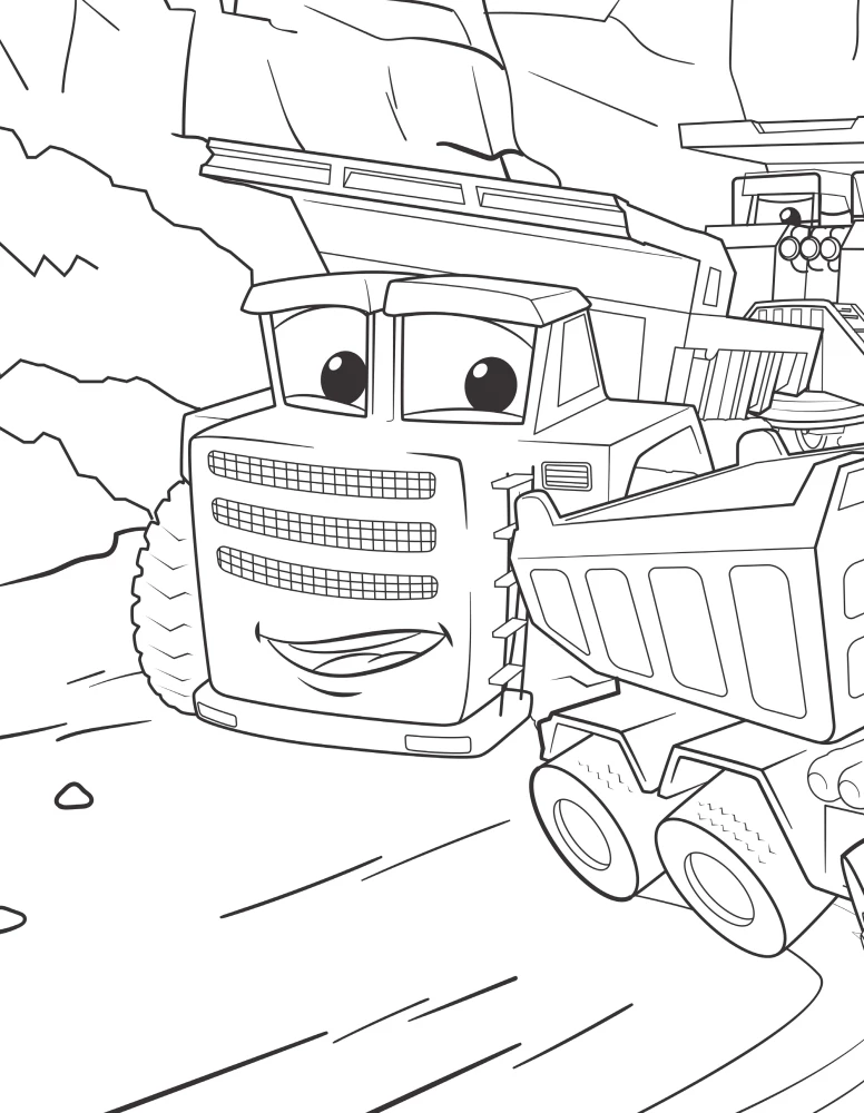 Trucks. Full speed ahead! Coloring book