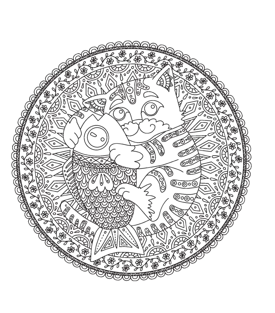 Cat Mandalas. The Most Purring Coloring Book for Stress Relief.