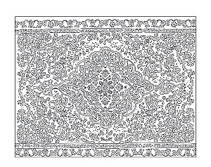 Carpet on the Wall. Nostalgic Coloring from Childhood.
