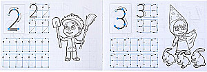 Masha and the Bear. Writing Practice. Numbers