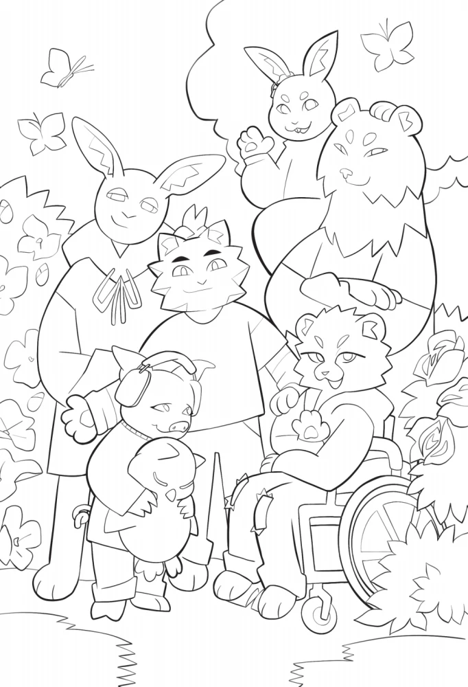 Stories of Fluffy Friends. An Adventure Coloring Book for Atmospheric Evenings