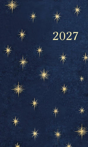 Kalendarz w stylu Hobonichi. Japoński trend. Gwiaździste niebo.
