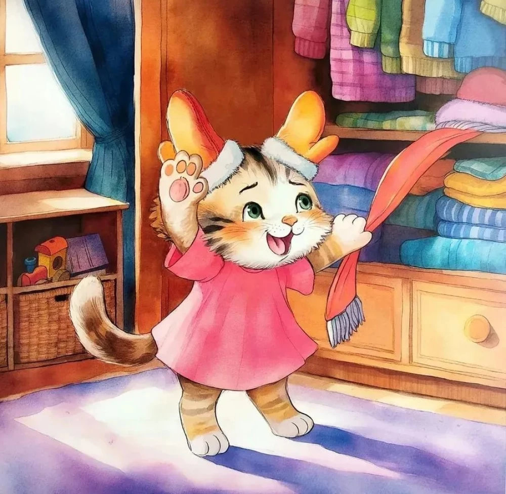 Die Katze geht spazieren. Richtig anziehen