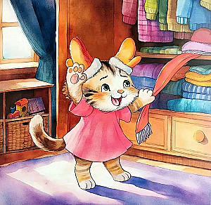 Die Katze geht spazieren. Richtig anziehen