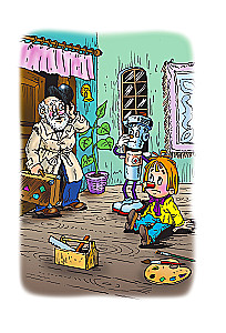 Kарандаш and Samodelkin in the village of Kozyavkino