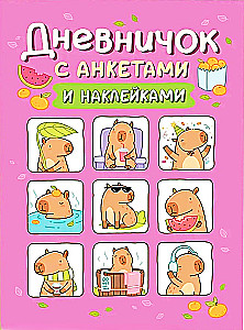 Diary with Questionnaires and Stickers (Capybaras)