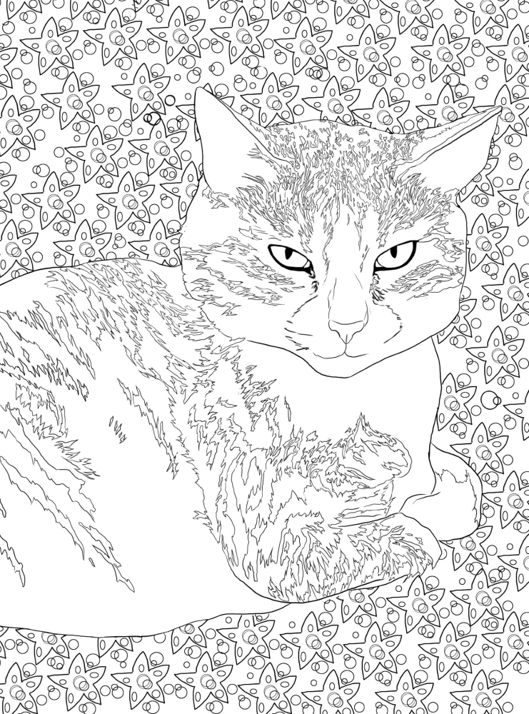 Coloring Book Cat Therapy. Cats That Soothe