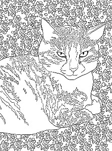 Coloring Book Cat Therapy. Cats That Soothe