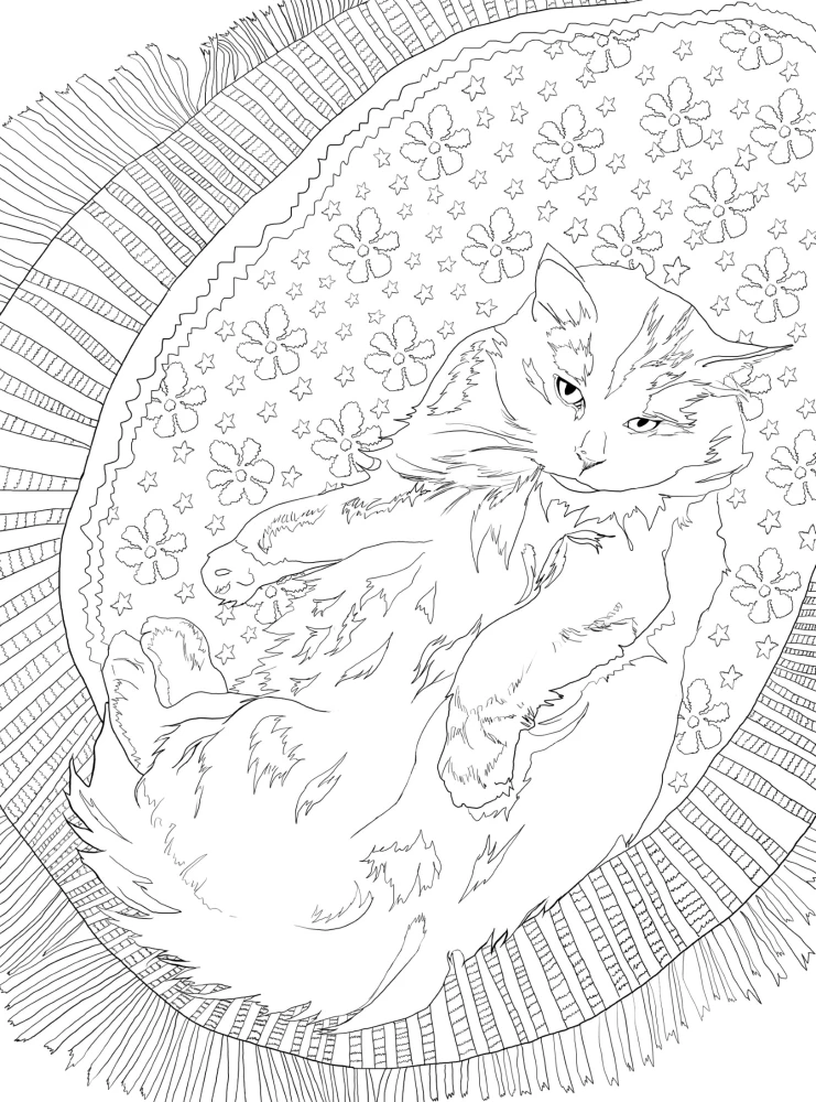 Coloring Book Cat Therapy. Cats That Soothe