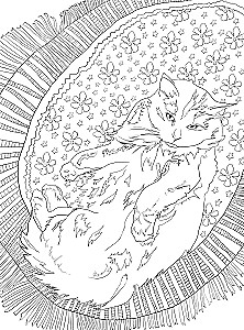 Coloring Book Cat Therapy. Cats That Soothe