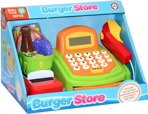 Žaidimų rinkinys - Kasos aparatas su priedais Burger Store