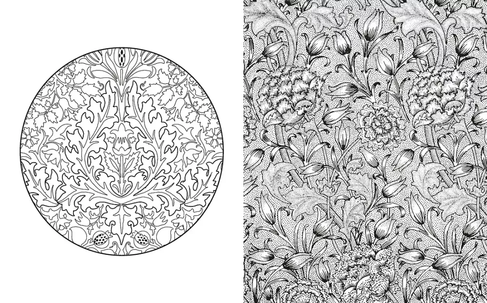 Garden of Inspiration. Coloring Book with Botanical Ornaments by William Morris