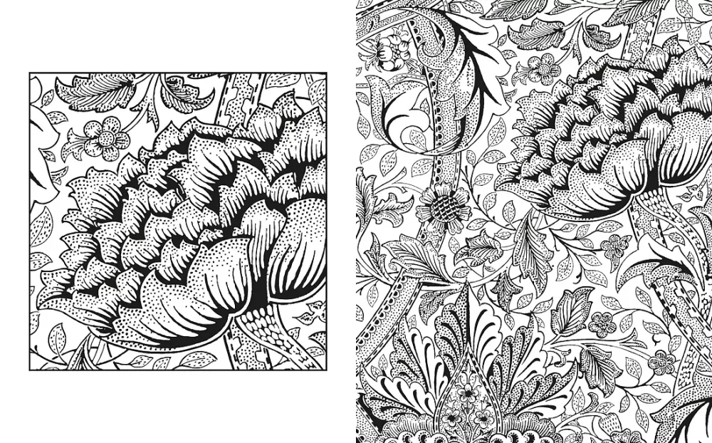 Garden of Inspiration. Coloring Book with Botanical Ornaments by William Morris