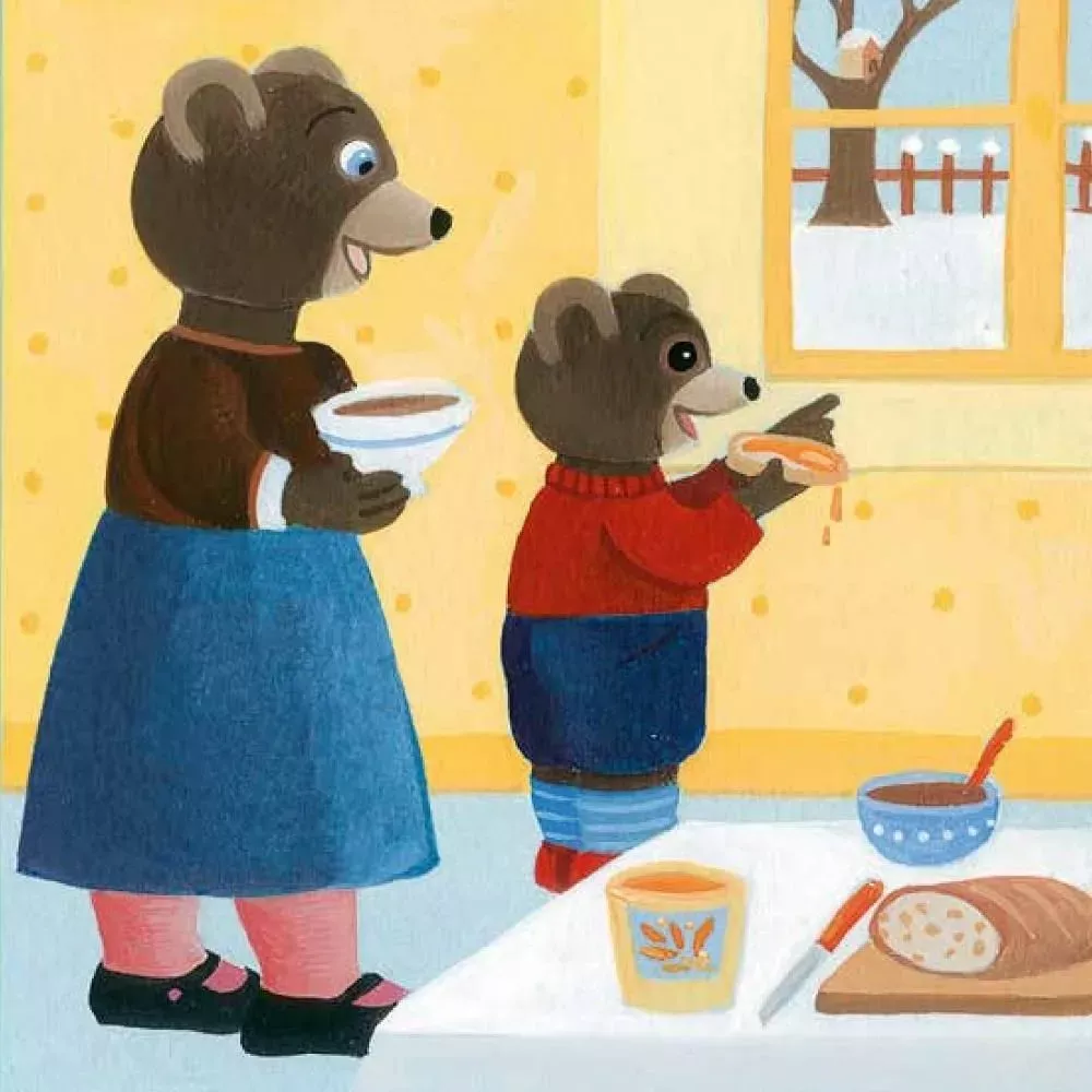 Tёpa the Bear Cub Molds a Snowman