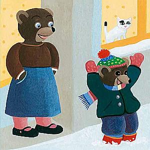 Tёpa the Bear Cub Molds a Snowman