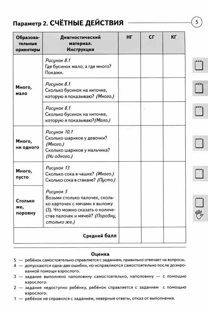 Diagnosis of Mathematical Knowledge in Children Aged 3-7 Years. Picture Material