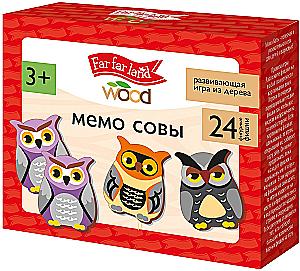 Настольная игра деревянная - Мемо. Совы