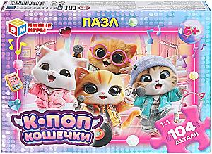 Puzzle - K-pop kotki, 104 elementy