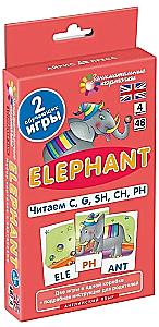 Inglise keel 4. Elevand (Elephant). Loeme C, G, SH, CH, PH. 48 kaarti