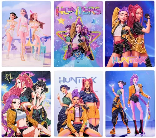 K-POP deimantinė mozaika, dalinė aplikacija, asortimentas