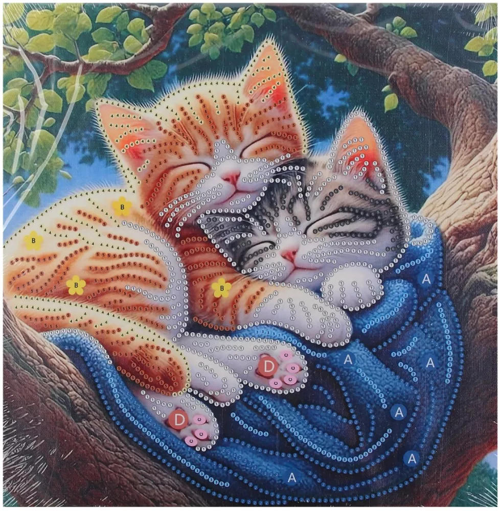 Алмазная мозаика - КОТИКИ, 30х30 см, в ассортименте