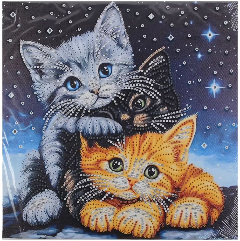 Алмазная мозаика - КОТИКИ, 30х30 см, в ассортименте