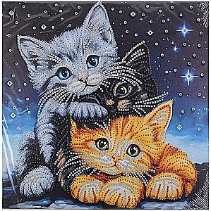 Алмазная мозаика - КОТИКИ, 30х30 см, в ассортименте