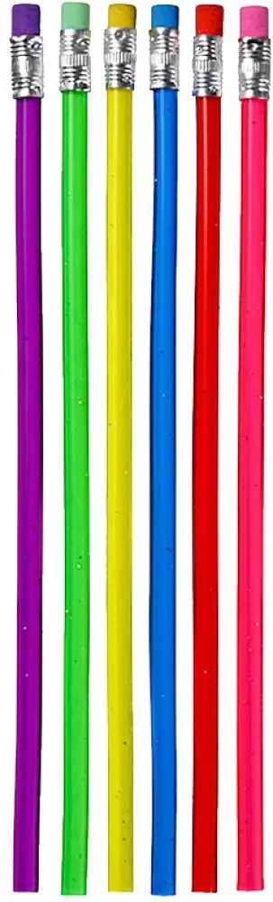 Juodas grafitas pieštukas su trintuku - FLEX NEON, asortimente