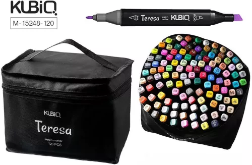 Dvipusio piešimo markeriai - TERESA, 120 spalvų