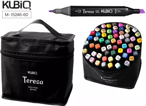 Dviejų pusių sketčių žymeklių rinkinys - TERESA, 60 spalvų