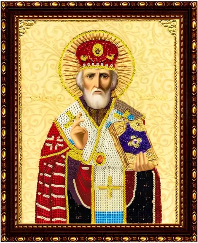 Diamantmosaik - NIKOLAI-WUNDERWIRKER, 27x33 cm