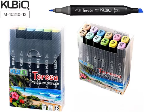 Набор маркеров для скетчинга двухсторонние - TERESA. Pastel Сolors, 12 цветов
