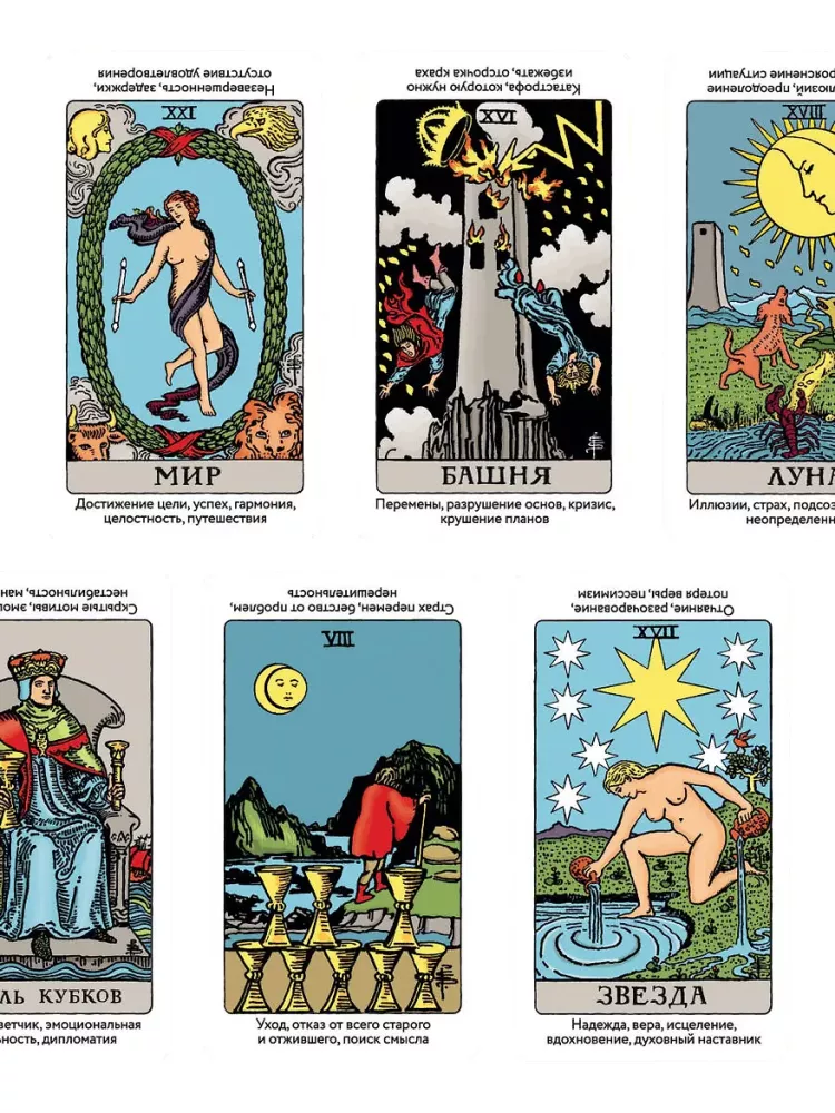 Rider-Waite Tarot for Learning with Hints (78 Cards in a Box)