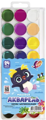 Акварель - ZOO, 24 цвета, без кисточки
