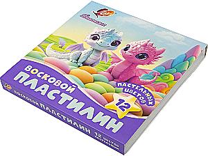 Восковой пластилин - Фантазия. Пастельный, 12 цветов