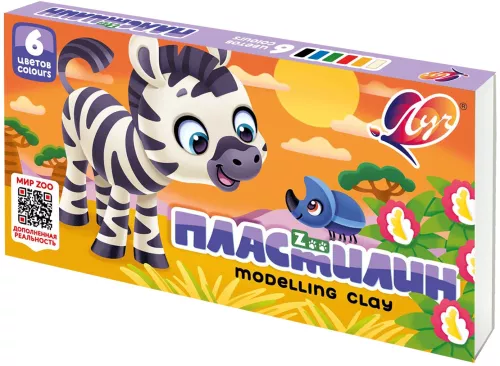 Пластилин - ZOO, 6 цветов