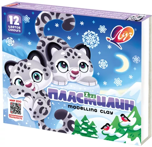 Пластилин - ZOO, 12 цветов