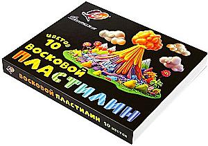 Восковой пластилин - Фантазия, 10 цветов (классический+ флуоресцентный)