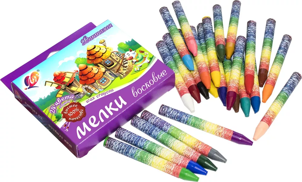 Wax Crayons - Fantasy, 24 Colors, Assorted