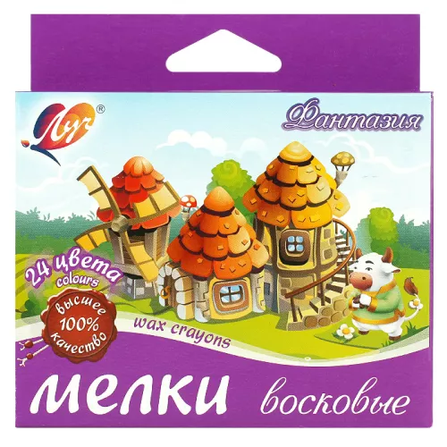 Мелки восковые - Фантазия, 24 цвета, в ассортименте