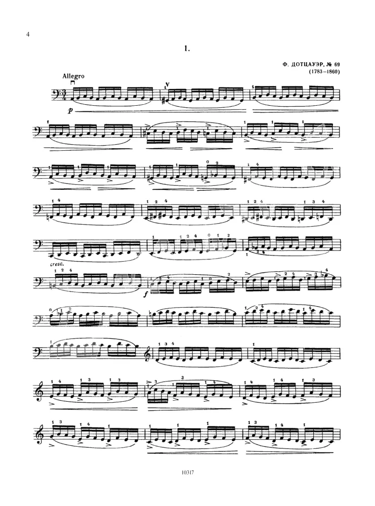 Ausgewählte Etüden für Cello