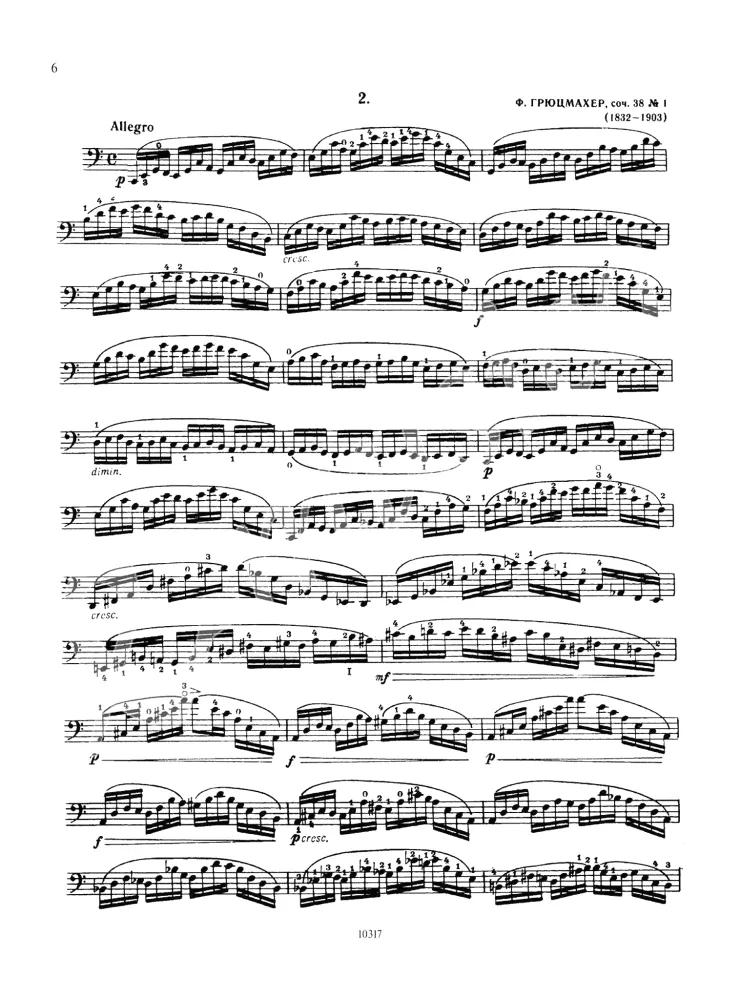 Ausgewählte Etüden für Cello