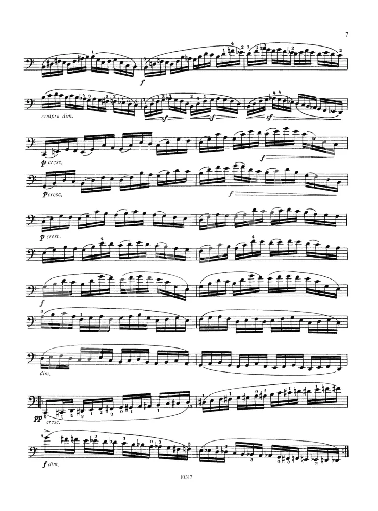 Ausgewählte Etüden für Cello