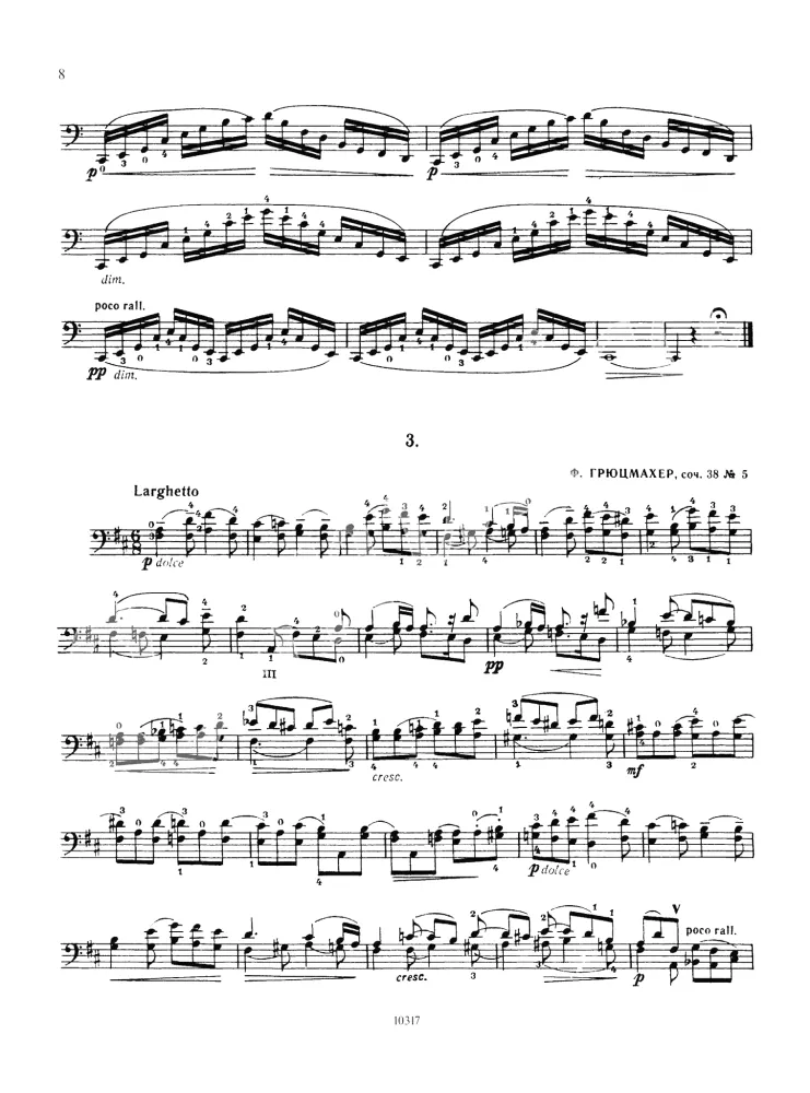Ausgewählte Etüden für Cello
