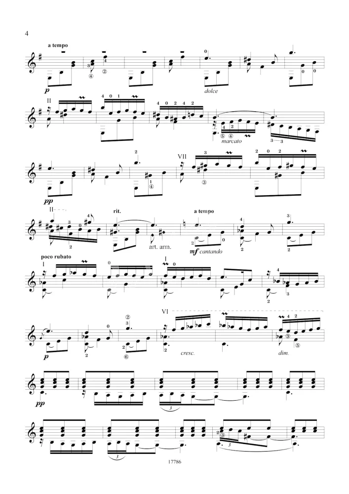 Selected Works. Arrangement for Six-String Guitar