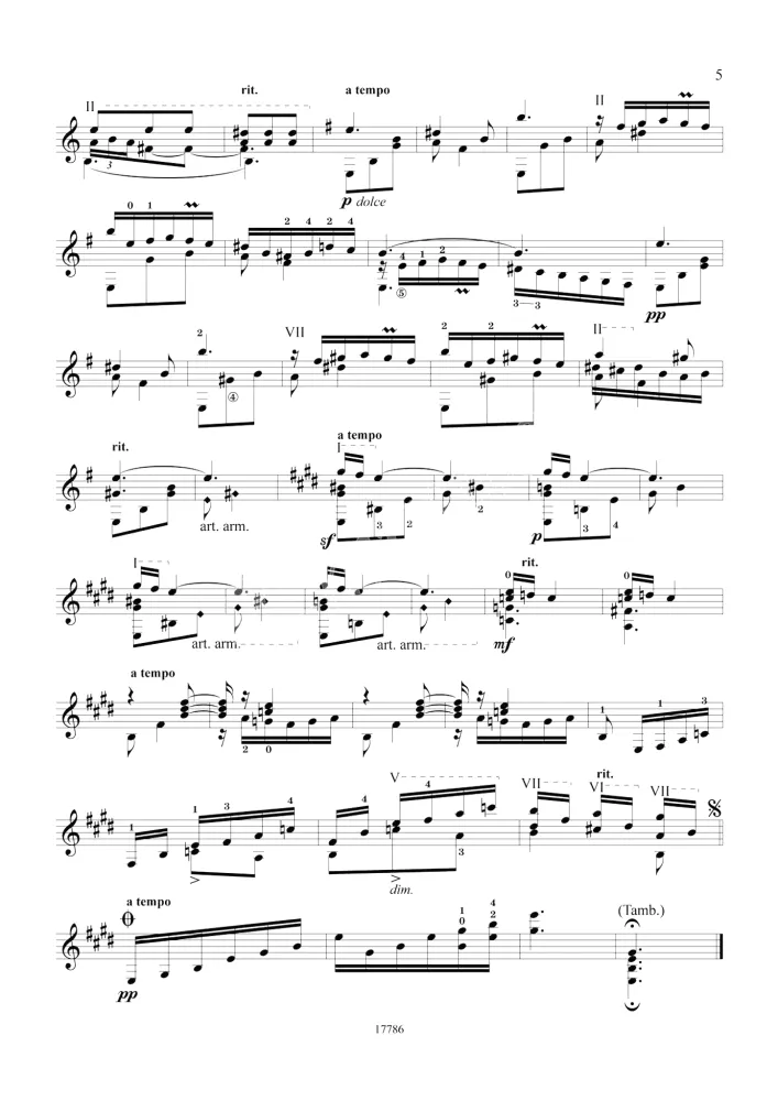 Selected Works. Arrangement for Six-String Guitar