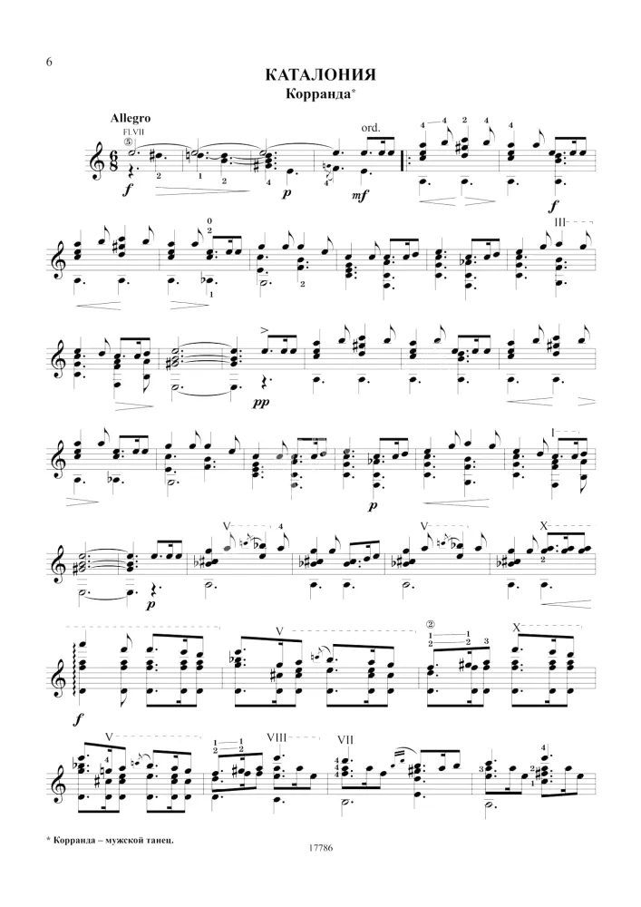 Selected Works. Arrangement for Six-String Guitar